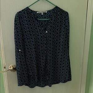 Collective Concepts Navy and White Polka Dot Blouse